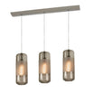 Hermosa 41 in. 3 lightPendant Light Satin Nickel finish with Brown shade - Bees Lighting