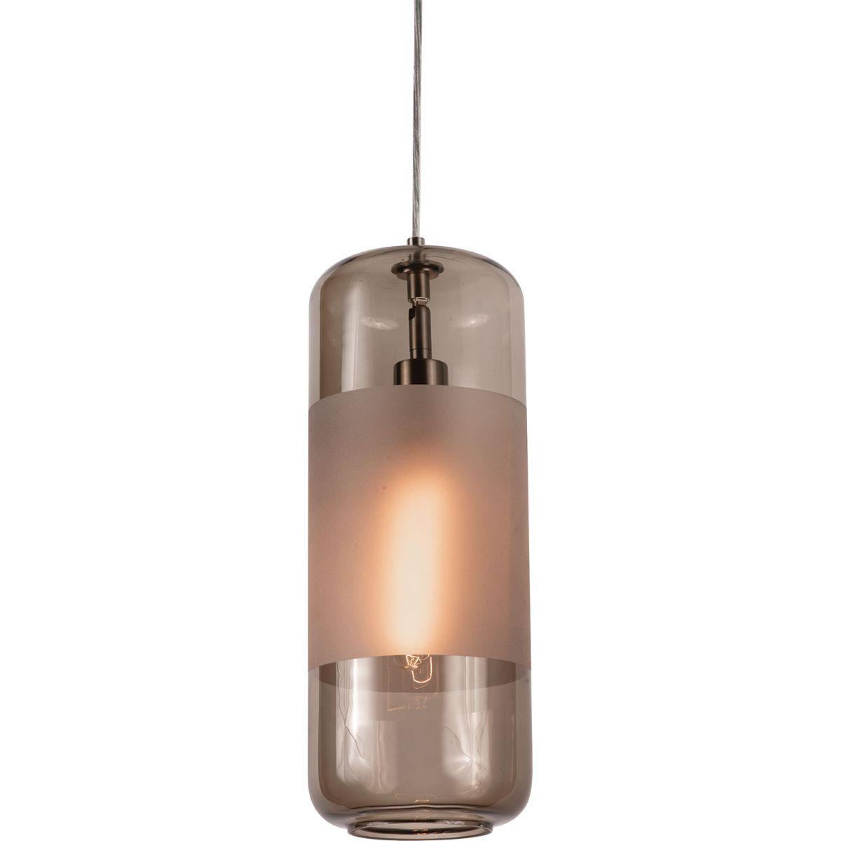 Hermosa 6 in. Pendant Light Satin Nickel finish with Brown shade - Bees Lighting