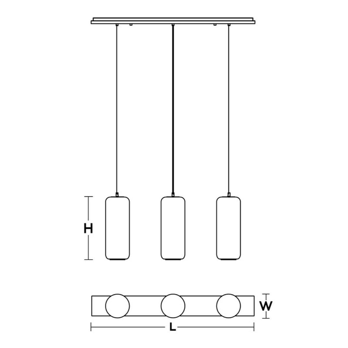 Hermosa 41 in. 3 lightPendant Light Satin Nickel finish with Clear Swirl shade - Bees Lighting