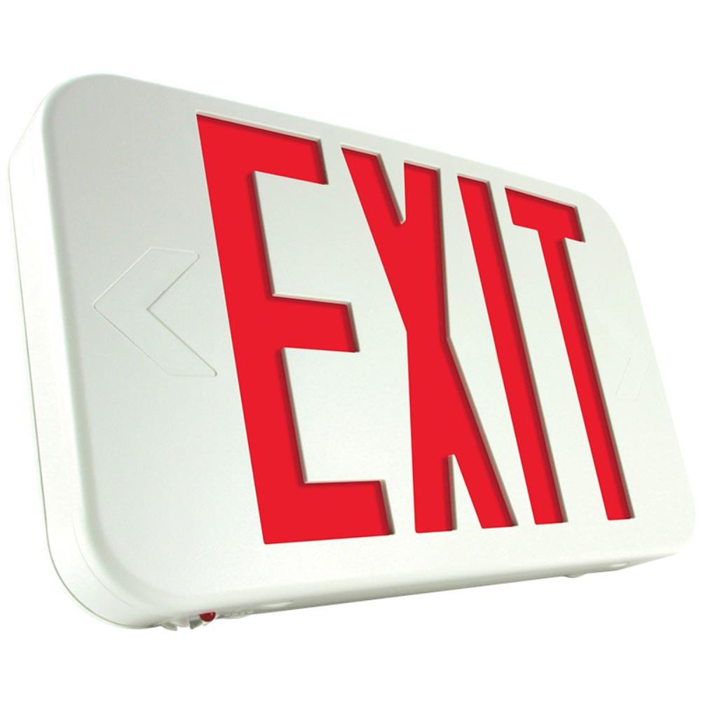 Exitronix ILX-R-EM-WH, LED Exit Sign 120/277V with Battery Backup ...