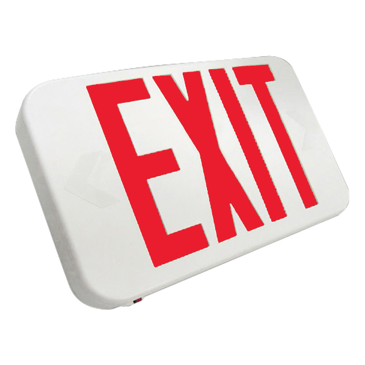 LED Exit Sign, 2 Single Face with Red/Green Letters, White