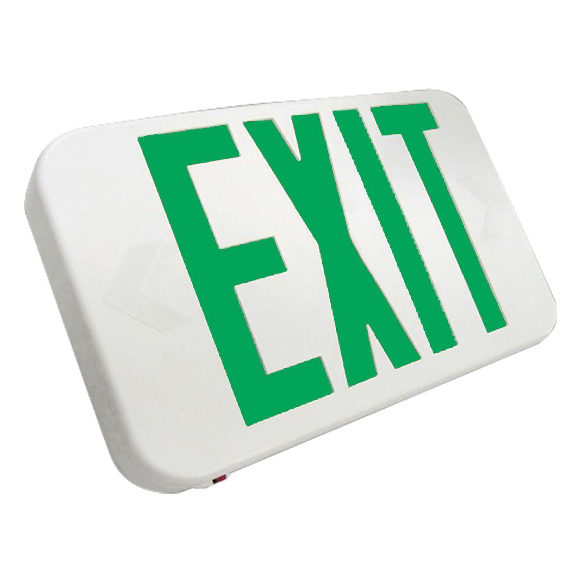 LED Exit Sign, 2 Single Face with Red/Green Letters, White