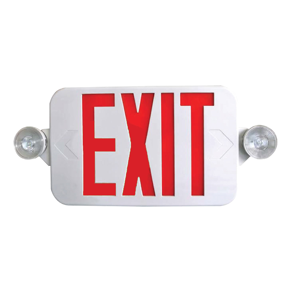 LED Combo Exit Sign, Single/Double Face with Red/Green Letters, White, Battery Included, Remote Capable