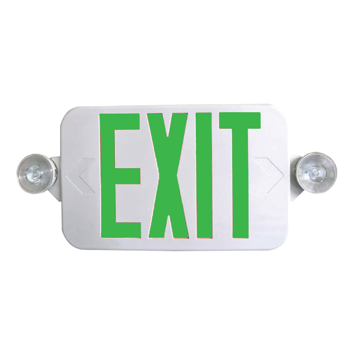 LED Combo Exit Sign, Single/Double Face with Red/Green Letters, White, Battery Included, Remote Capable