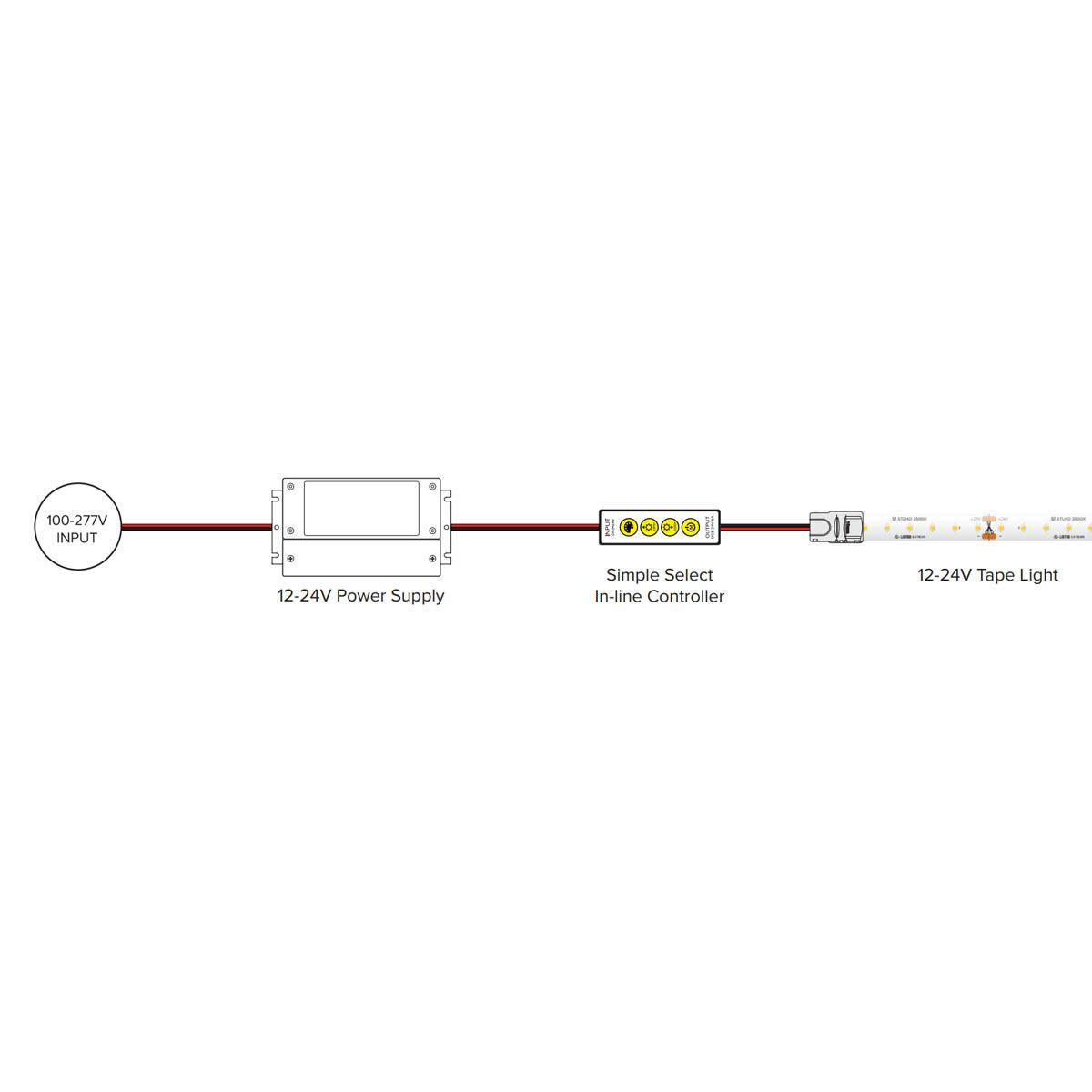 Trulux Simple Select In-line Controller for Single Color Tape Light - Bees Lighting