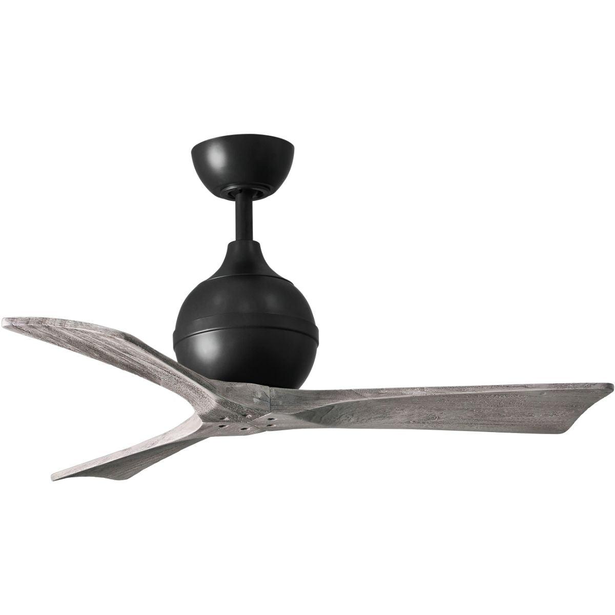 Irene 3-Blade 42 Inch Ceiling Fan with Remote, Matte Black with Barnwood Blades - Bees Lighting