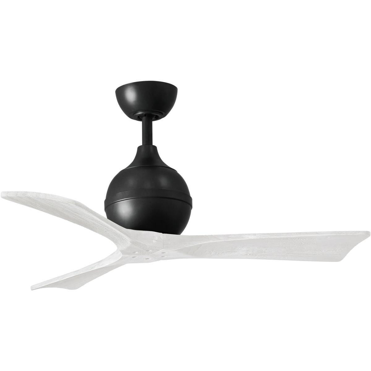 Irene 3-Blade 42 Inch Ceiling Fan with Remote, Matte Black with Matte White Blades - Bees Lighting