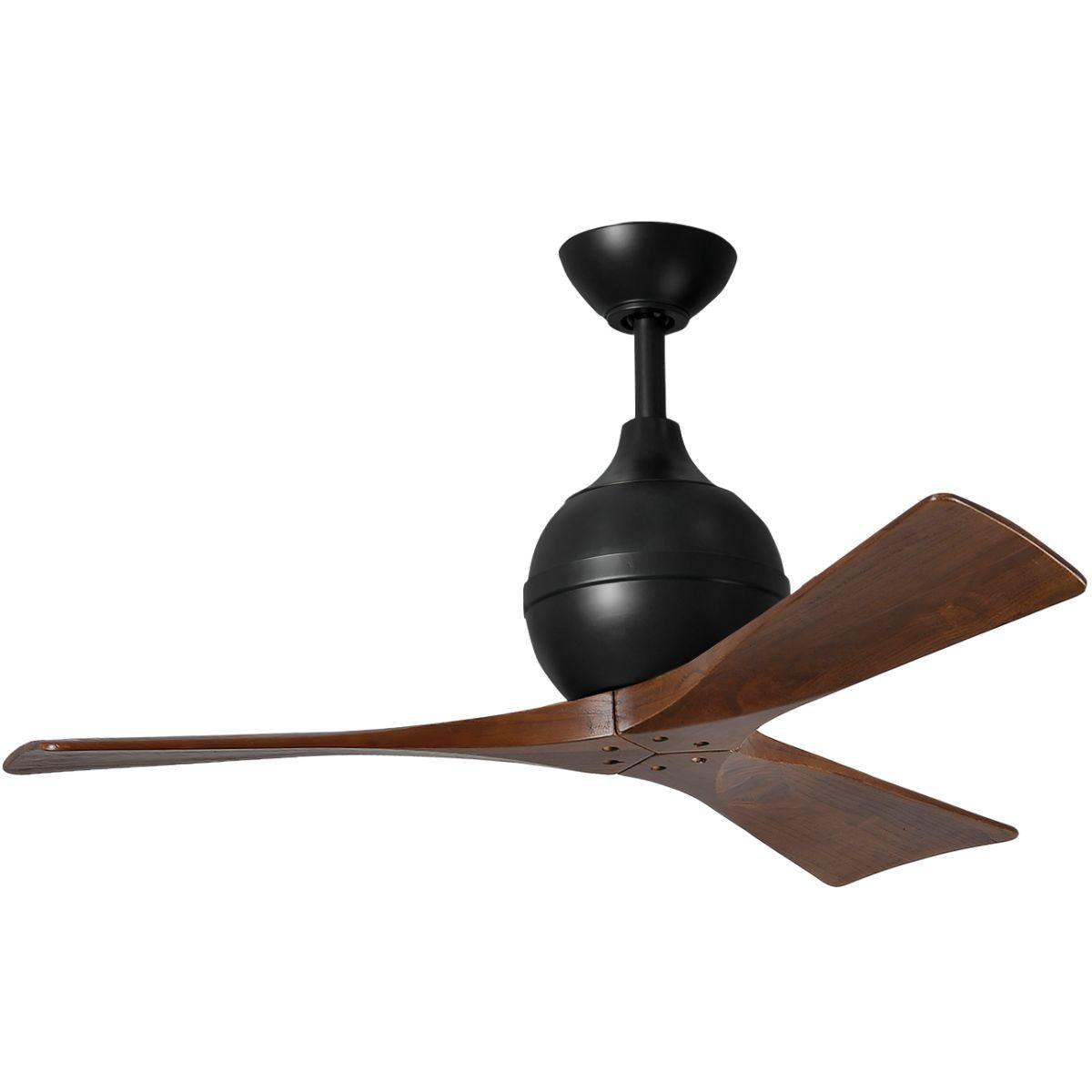 Irene 3-Blade 42 Inch Ceiling Fan with Remote, Matte Black with Walnut Blades - Bees Lighting