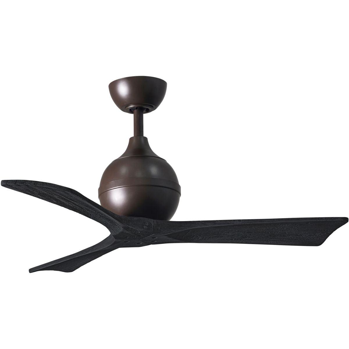 Irene 3-Blade 42 Inch Ceiling Fan with Remote, Textured Bronze with Matte Black Blades - Bees Lighting