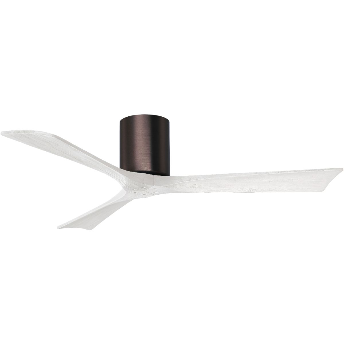 Irene 52 Inch Low Profile Outdoor Ceiling Fan With Remote And Wall Control, Brushed Bronze with Matte White Blades