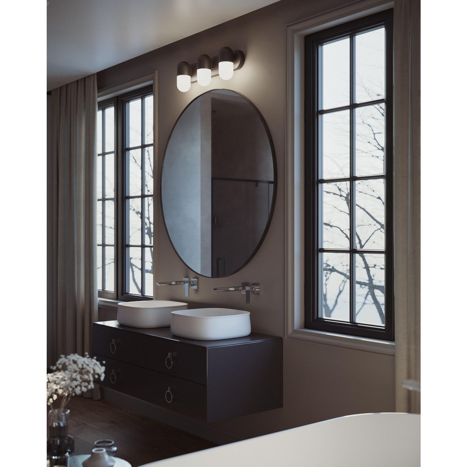 Irvine 24'' 3-Light LED Bathroom Vanity Light, Black Finish