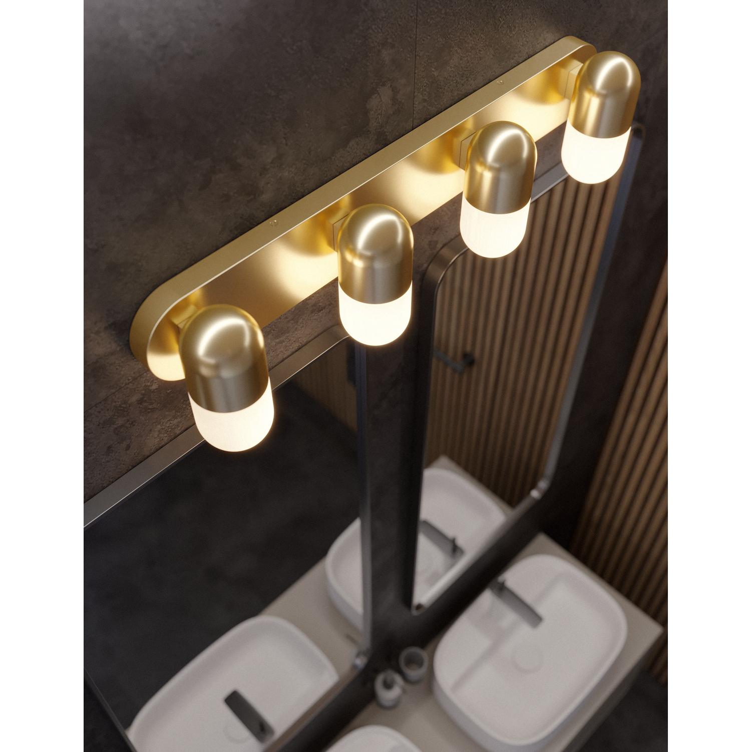 Irvine 33'' 4-Light LED Bathroom Vanity Light, Light Antique Brass Finish