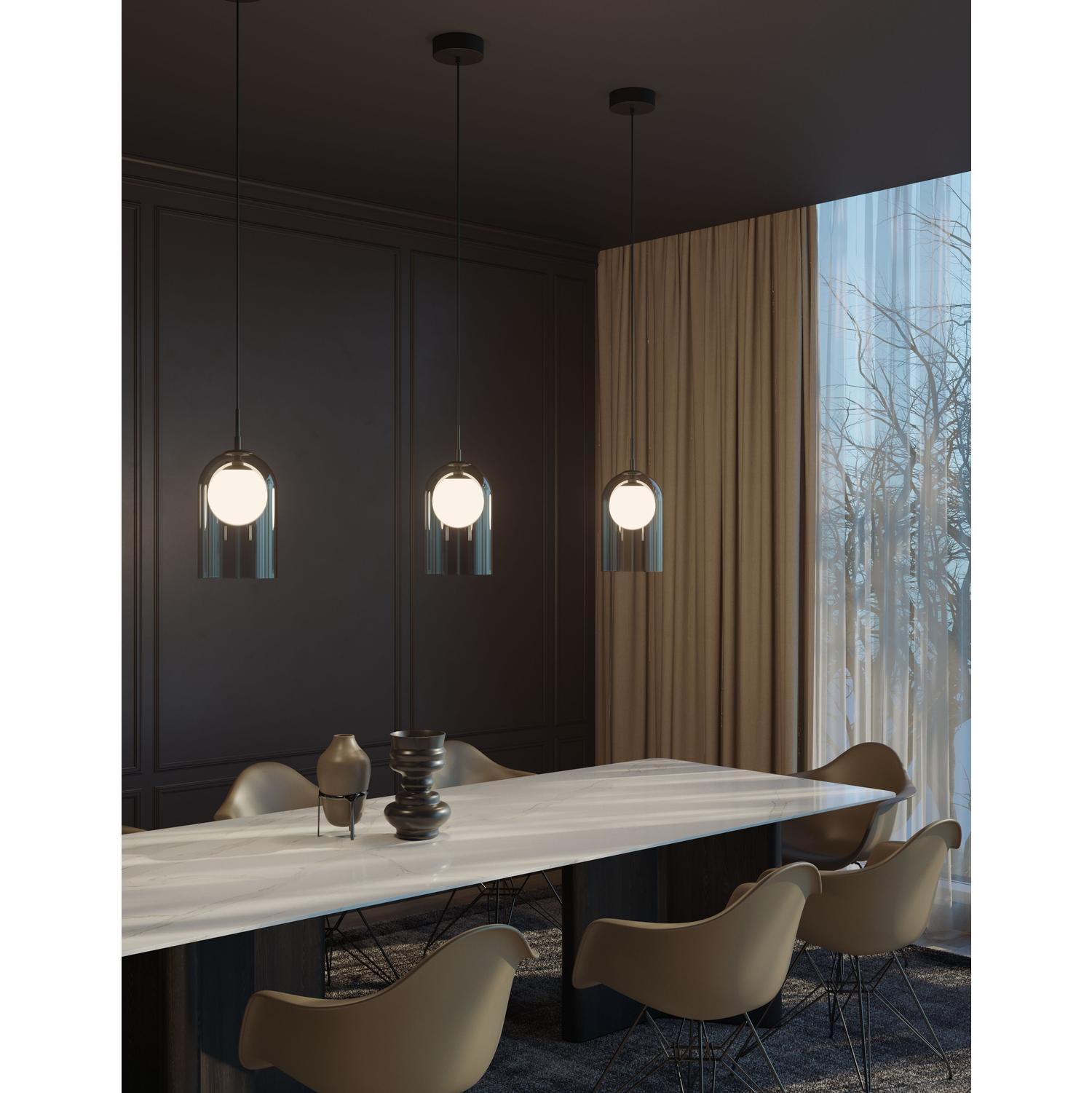 Kiran 8'' LED Pendant Light, Black Finish