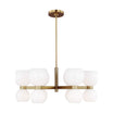 Londyn 28 in. 12 Lights Chandelier Brushed Brass finish Milk White Shade - Bees Lighting