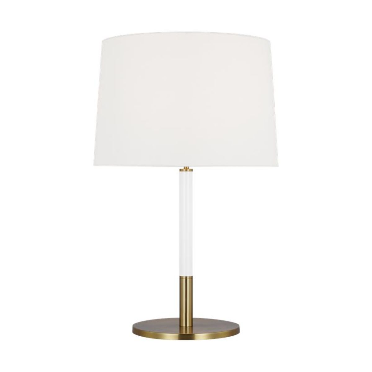 Monroe Medium Table Lamp Burnished Brass with White Accents