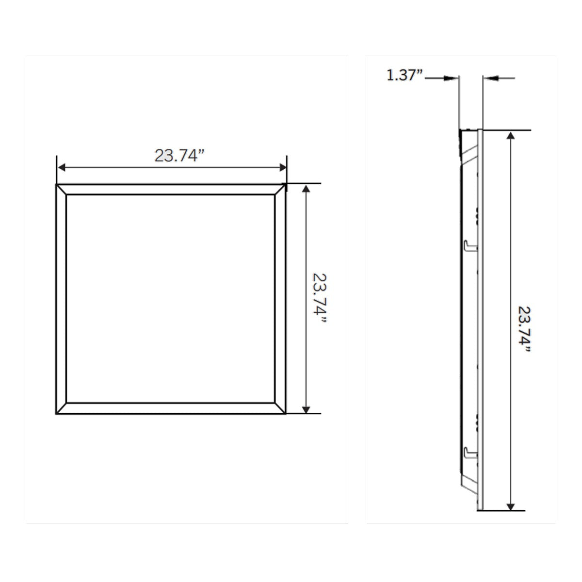 2x2 LED Flat Panel Light, 40 Watts Adjustable, 35K/40K/50K Selectable CCT, 120/277V