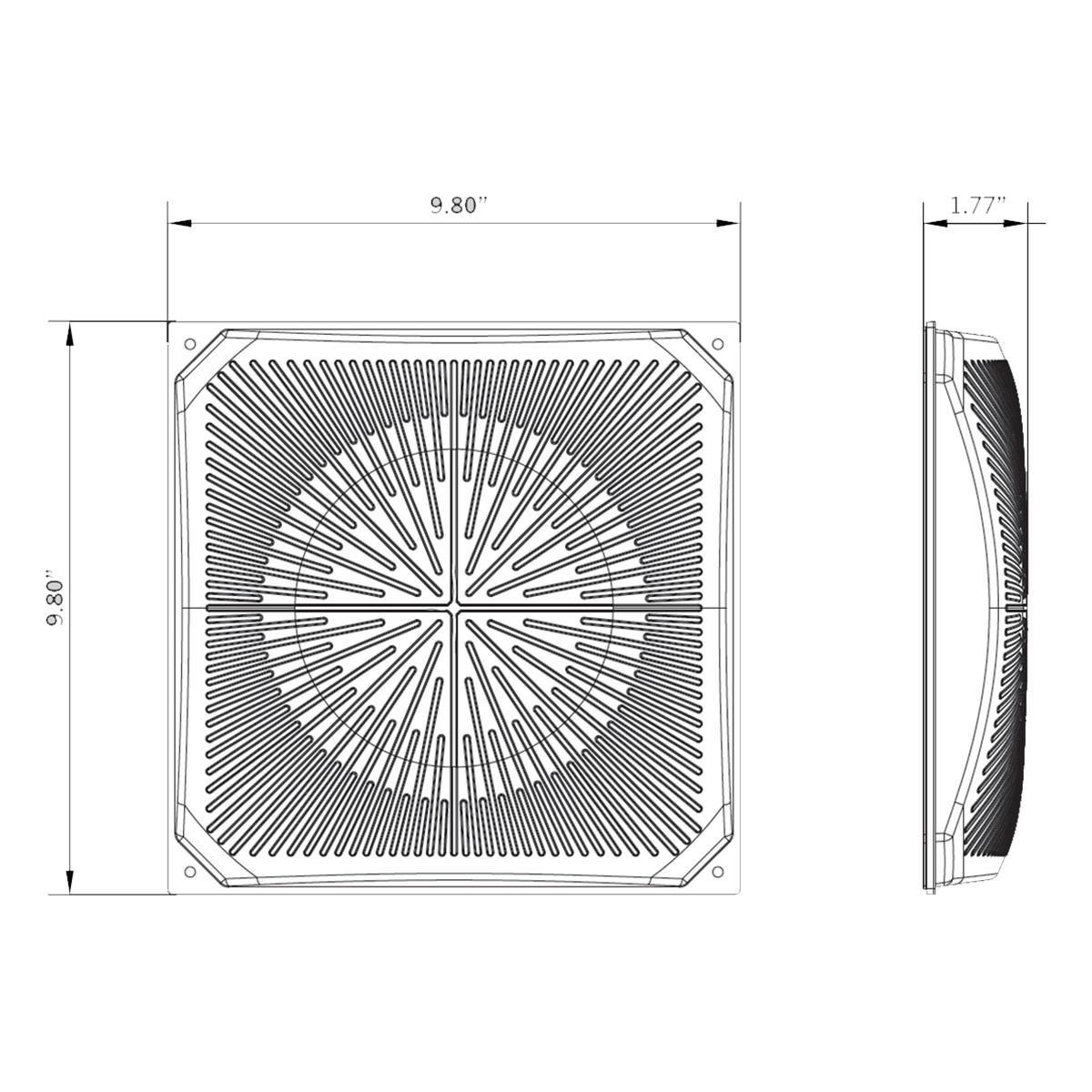 Keystone Lens 110 degree Beam Angle For 10 in. Square Canopy Lights - Bees Lighting