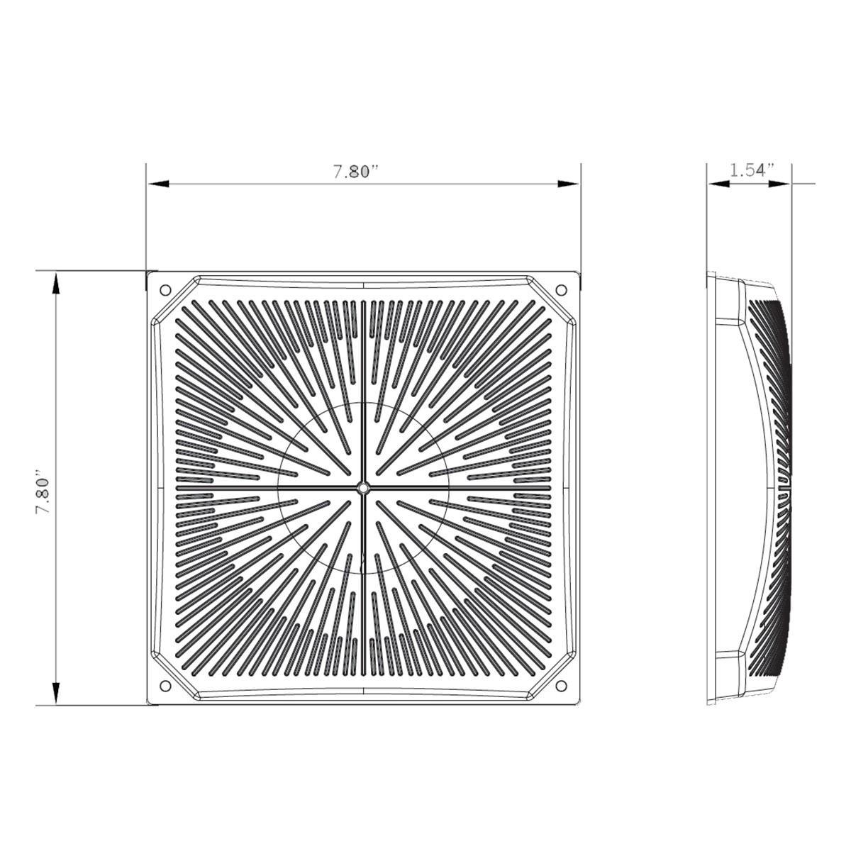 Keystone Lens 110 degree Beam Angle For 8 in. Square Canopy Lights - Bees Lighting