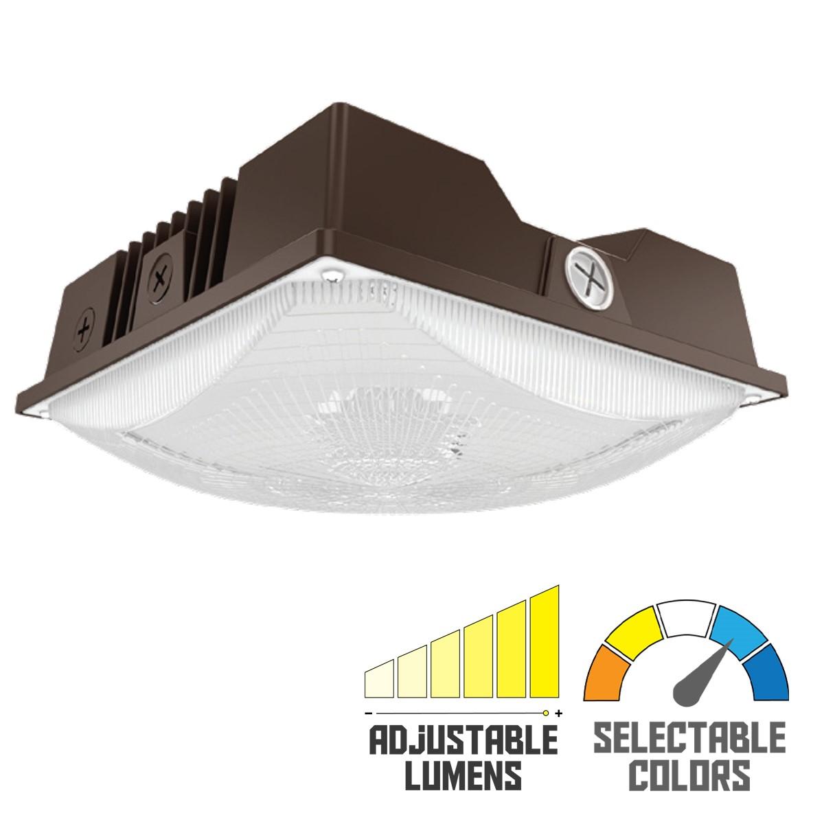 LED Parking Garage Light With Photocell, 8400 Lumens, 40/60 Watts, 30K/40K/50K, 120-277V