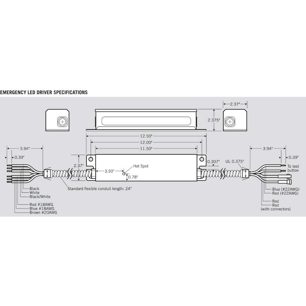 LED Emergency Drivers, 20 Watts, 20-60V DC Output, 2000 lumens, Self Diagnostics, Dual Flex - Bees Lighting