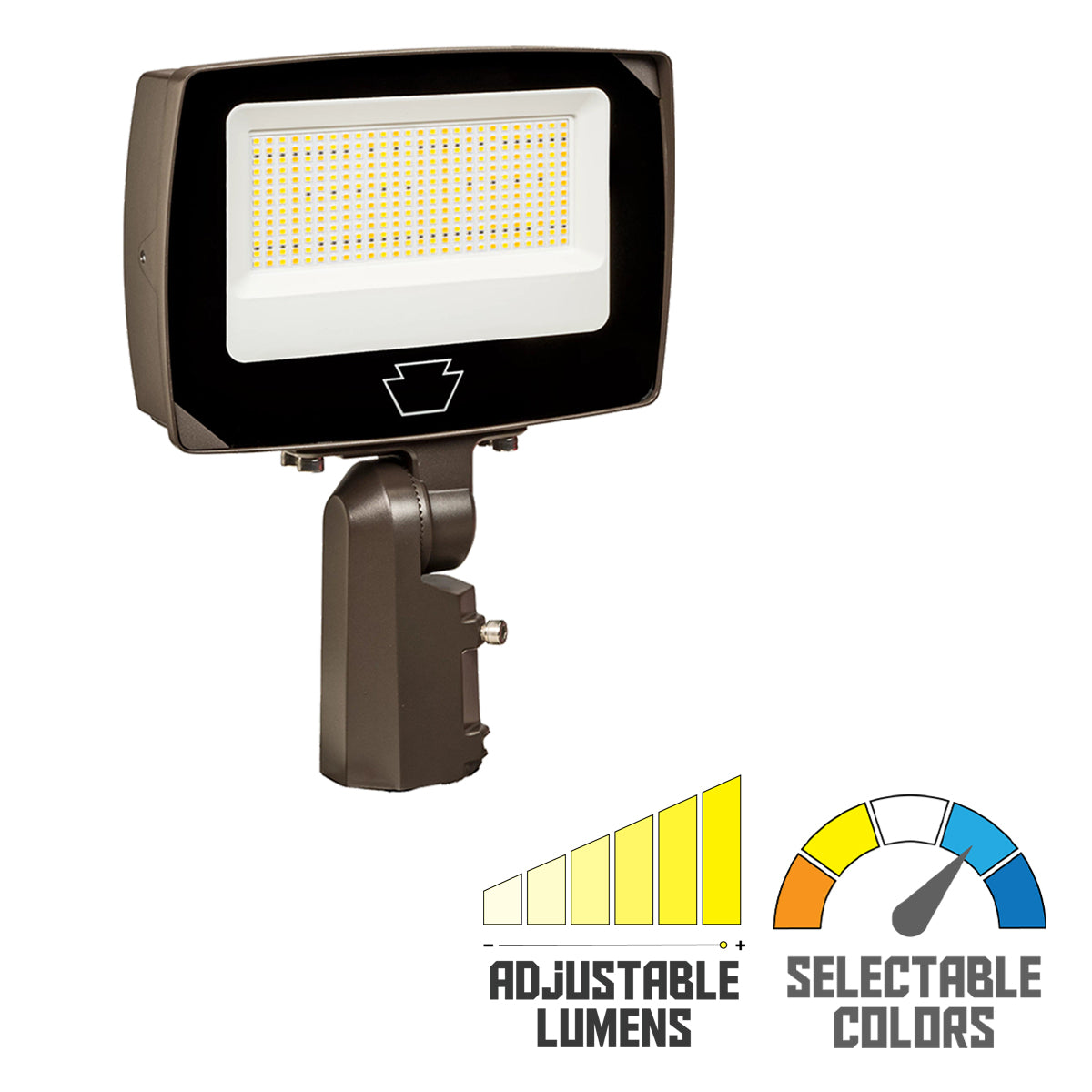 LED Flood Light With Photocell, 100W Adjustable, 30K/40K/50K, 120-277V, White