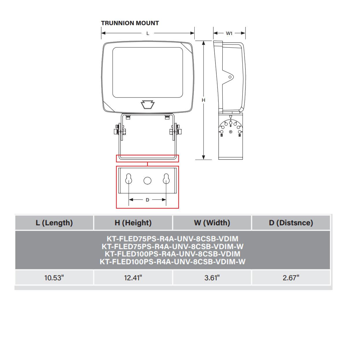 LED Flood Light With Photocell, 100W Adjustable, 30K/40K/50K, 120-277V, White - Bees Lighting