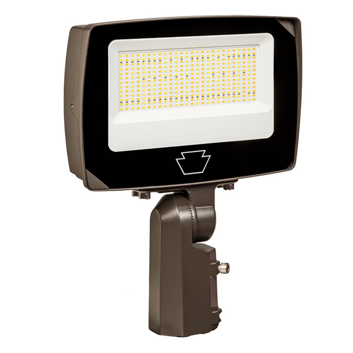 LED Flood Light, 15000 Lm, 100W, 30K|40K|50K, Slipfitter|Trunnion, Photocell, 120-277V, Bronze - Bees Lighting