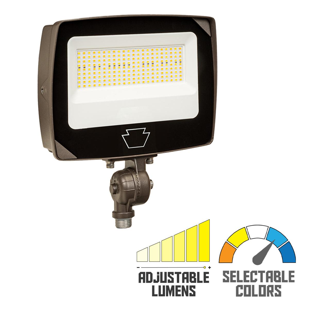 Keystone LED Rectangular Floodlight, Power Select, Color Select, Photocell, Two Mounting Options - Bees Lighting