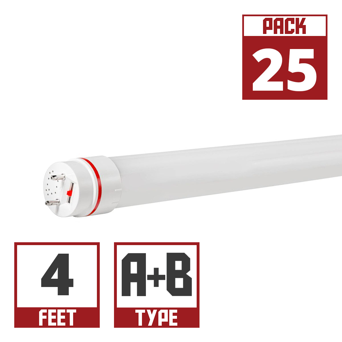 4ft LED T8 Tube, 13 Watts, 2000 Lumens, 3000K to 6500K, Type A+B, Single|Dual End