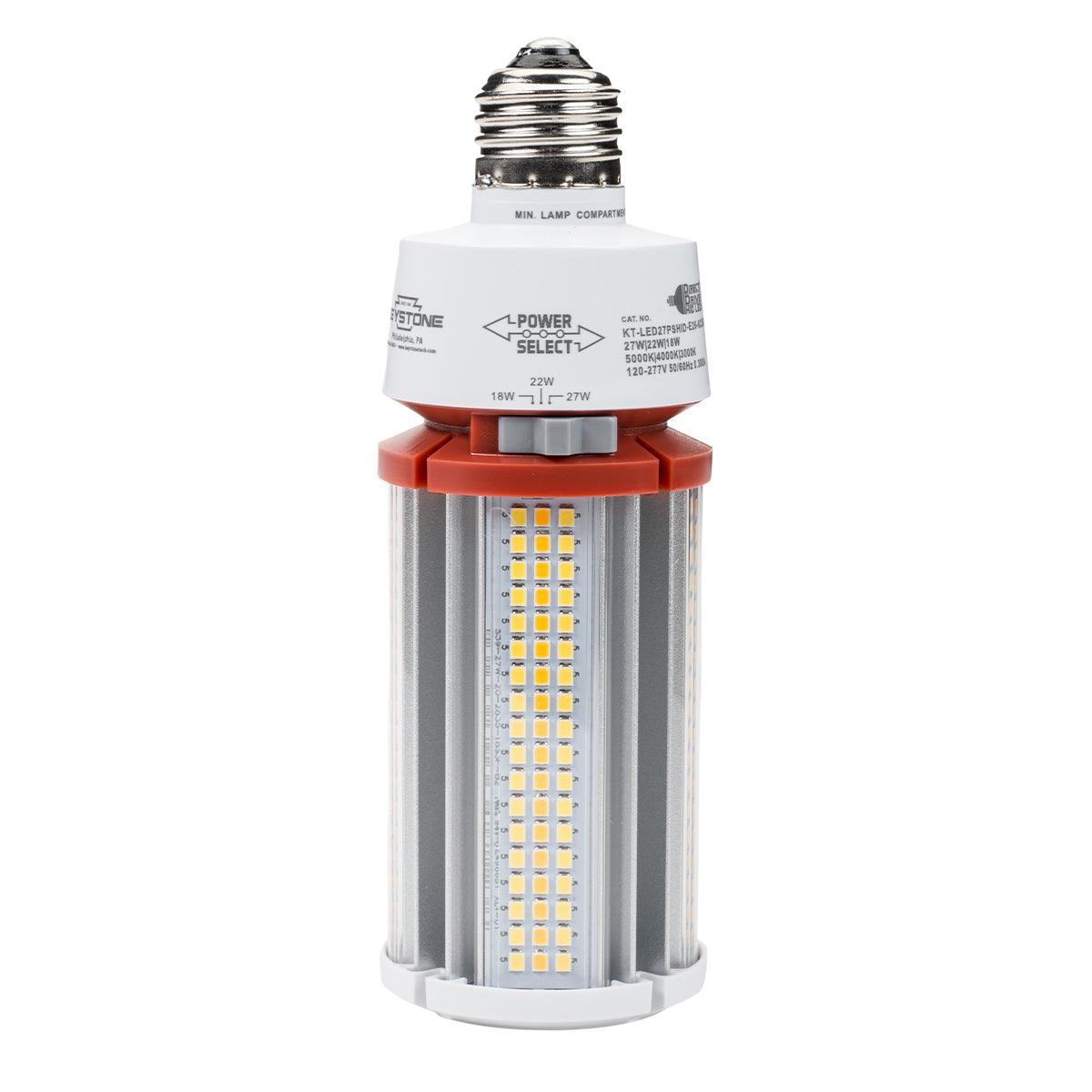 LED Corn Bulb, 18W|22W|27W, 3900lm, Selectable CCT, 100W MH Equal, E26 Base, 120-277V - Bees Lighting