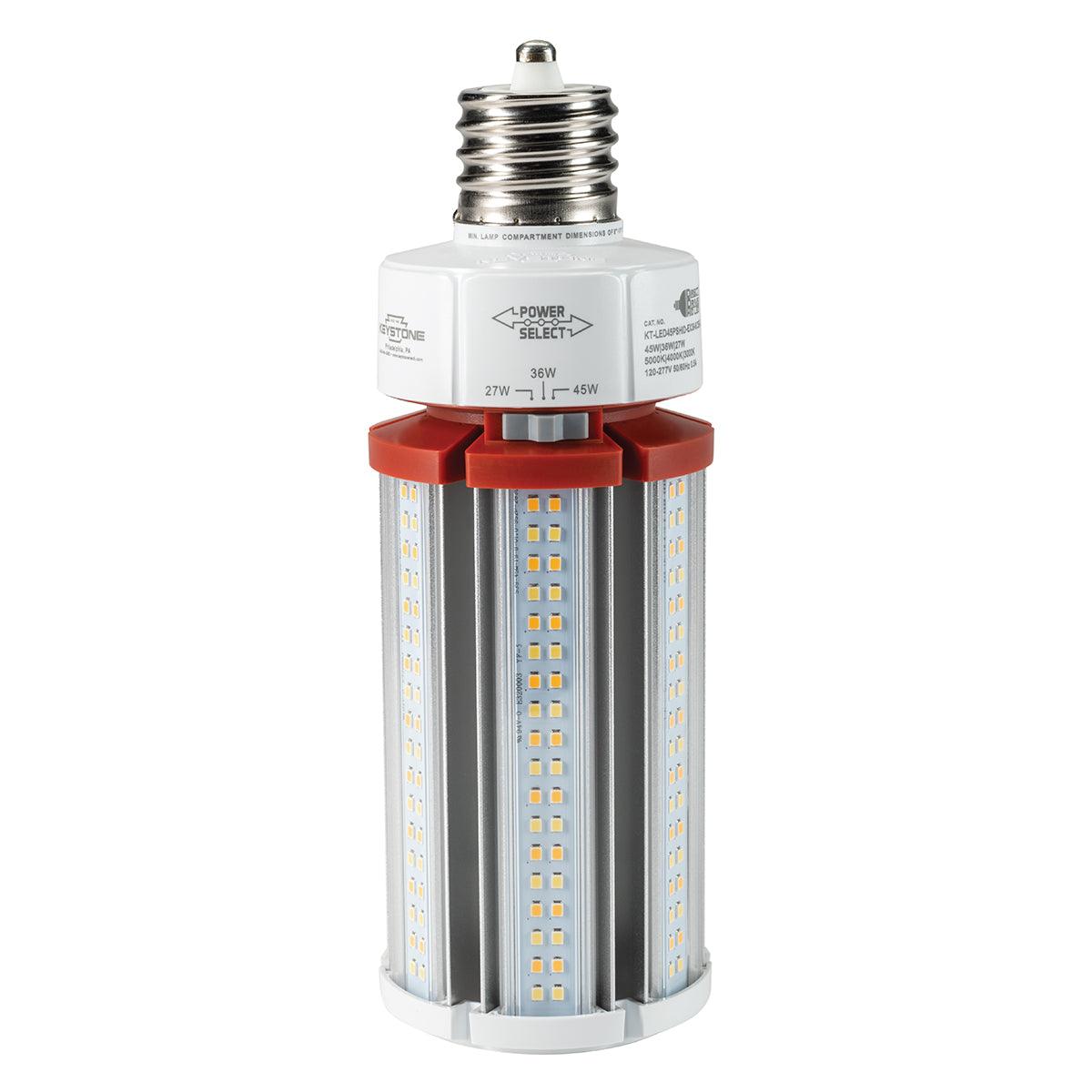 LED Corn Bulb, 27W|36W|45W, 6300lm, Selectable CCT, 175W MH Equal, EX39 Mogul, 120-277V - Bees Lighting