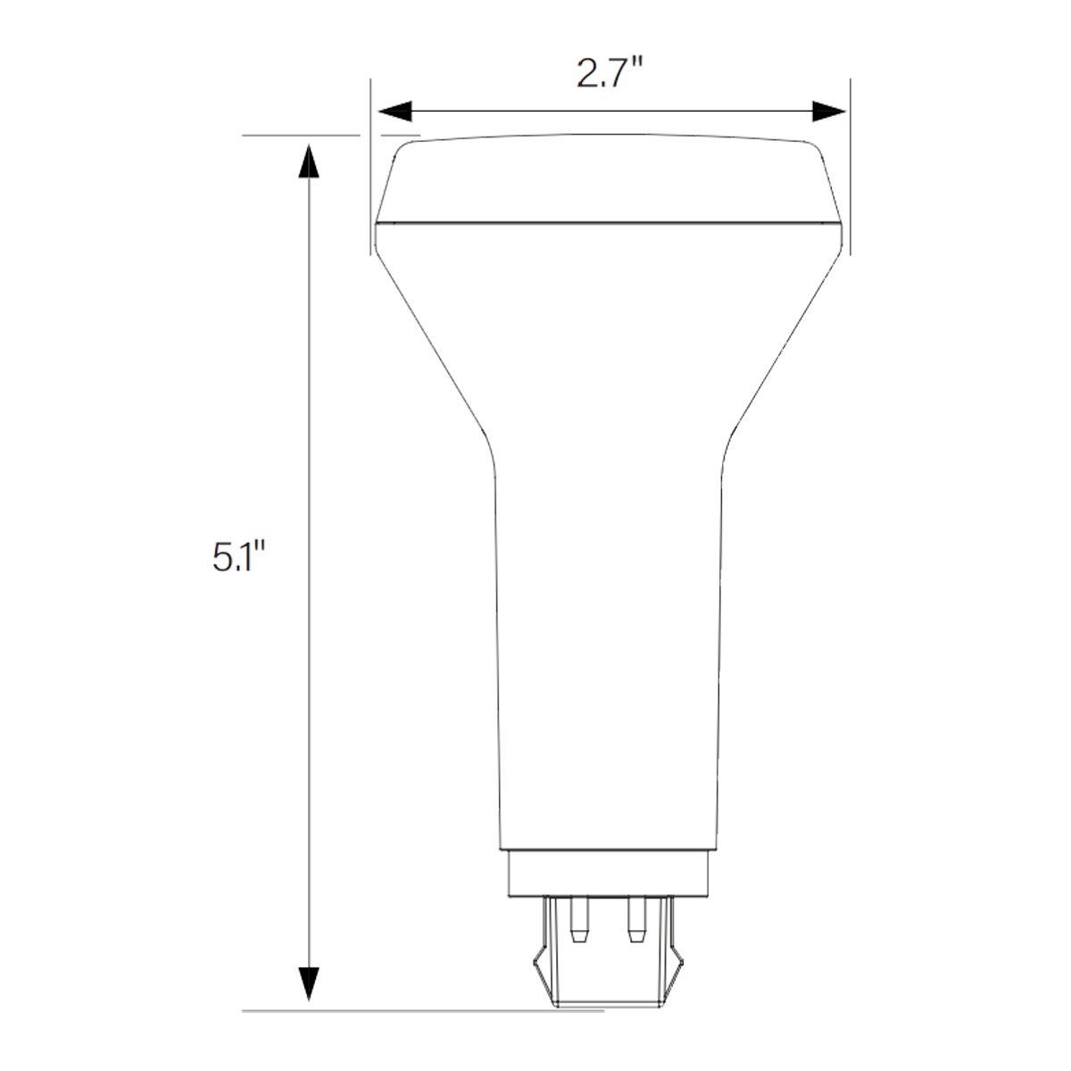 2 Pin PL LED Bulb, 8.5 Watt, 1150 Lumens, Selectable CCT 30K/35K/40K, Vertical, Replaces 26W CFL, G24d Base, Tybe B Ballast Bypass - Bees Lighting