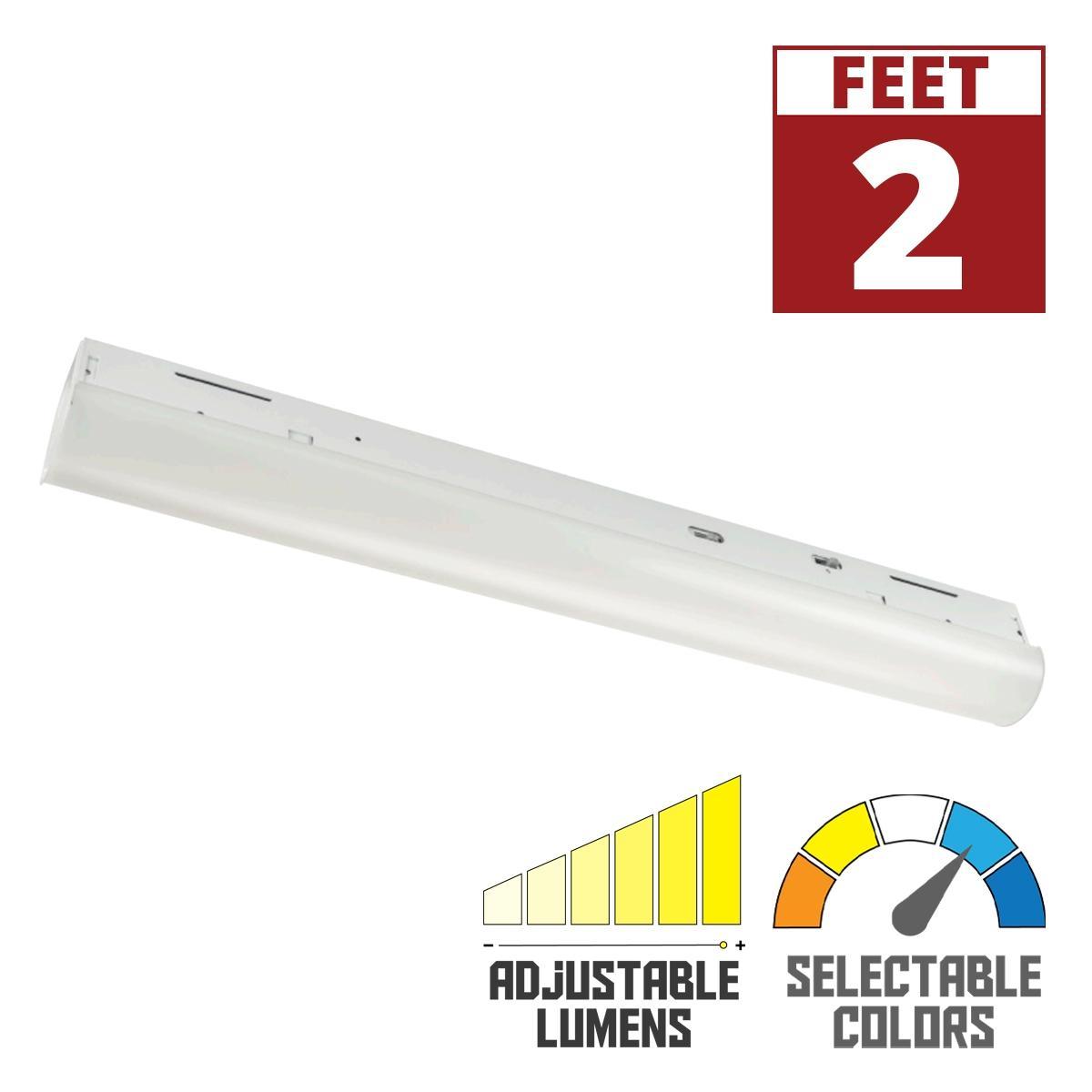 2ft LED Strip Light Fixture, 15/25 Watts, 3300 Lumens, 35K/40K/50K, 120-277V - Bees Lighting