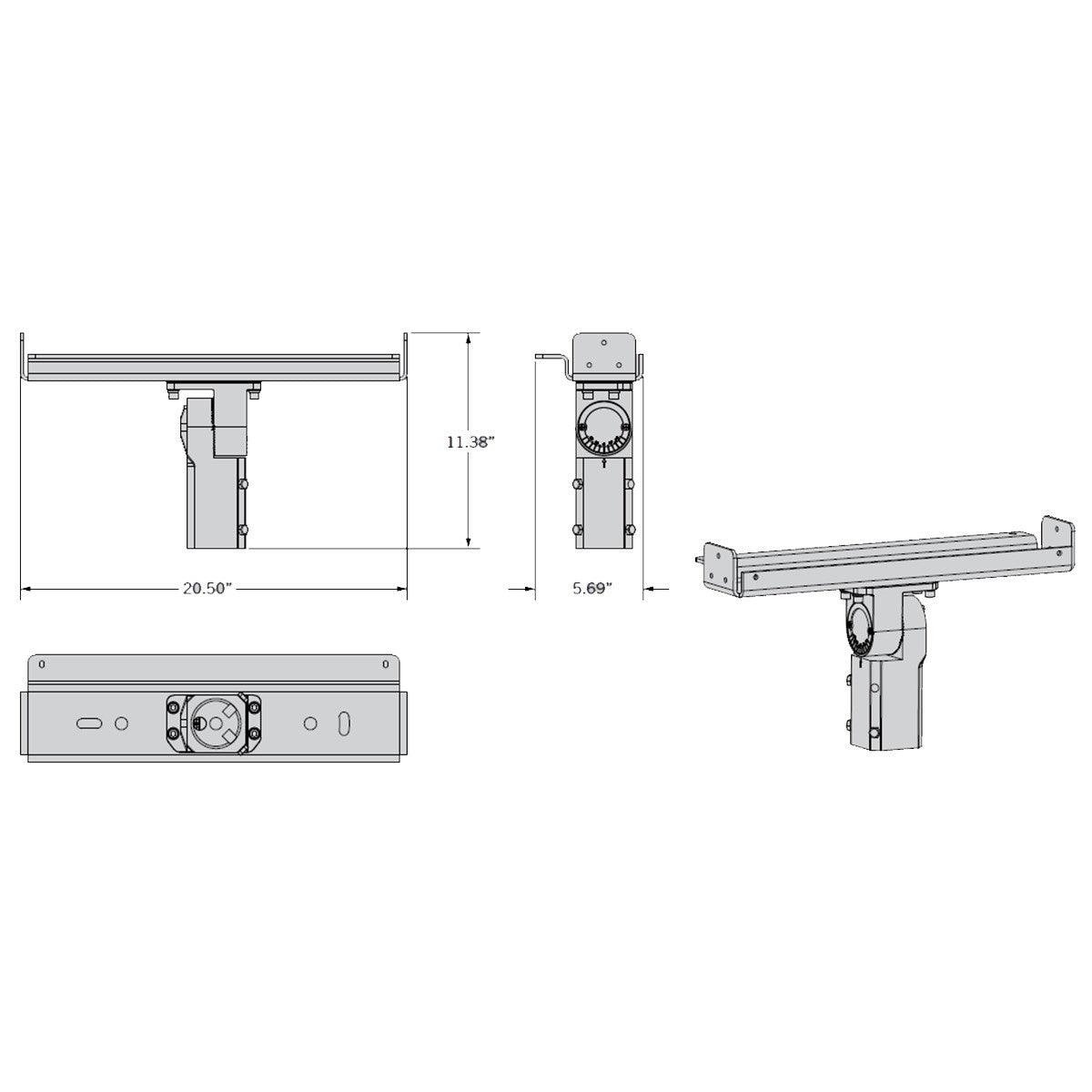 Slipfitter Mount Kit For Keystone Series 1 Sports Light Flood Medium Size Fixtures, Gray Finish - Bees Lighting