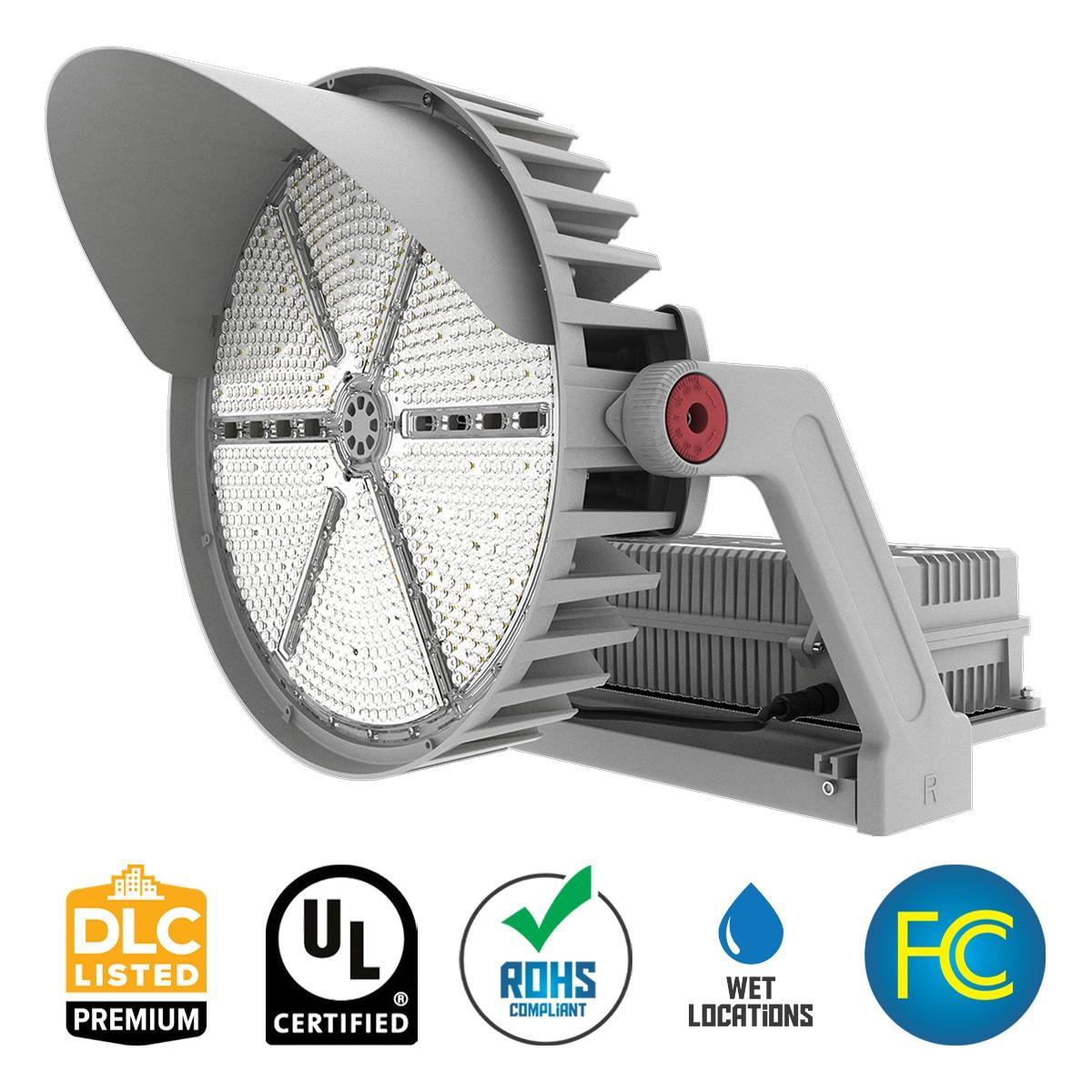 LED Sports Flood Light, 750 Watts, 105000 Lumens, 5000K, 120-277V, Trunnion Mount - Bees Lighting