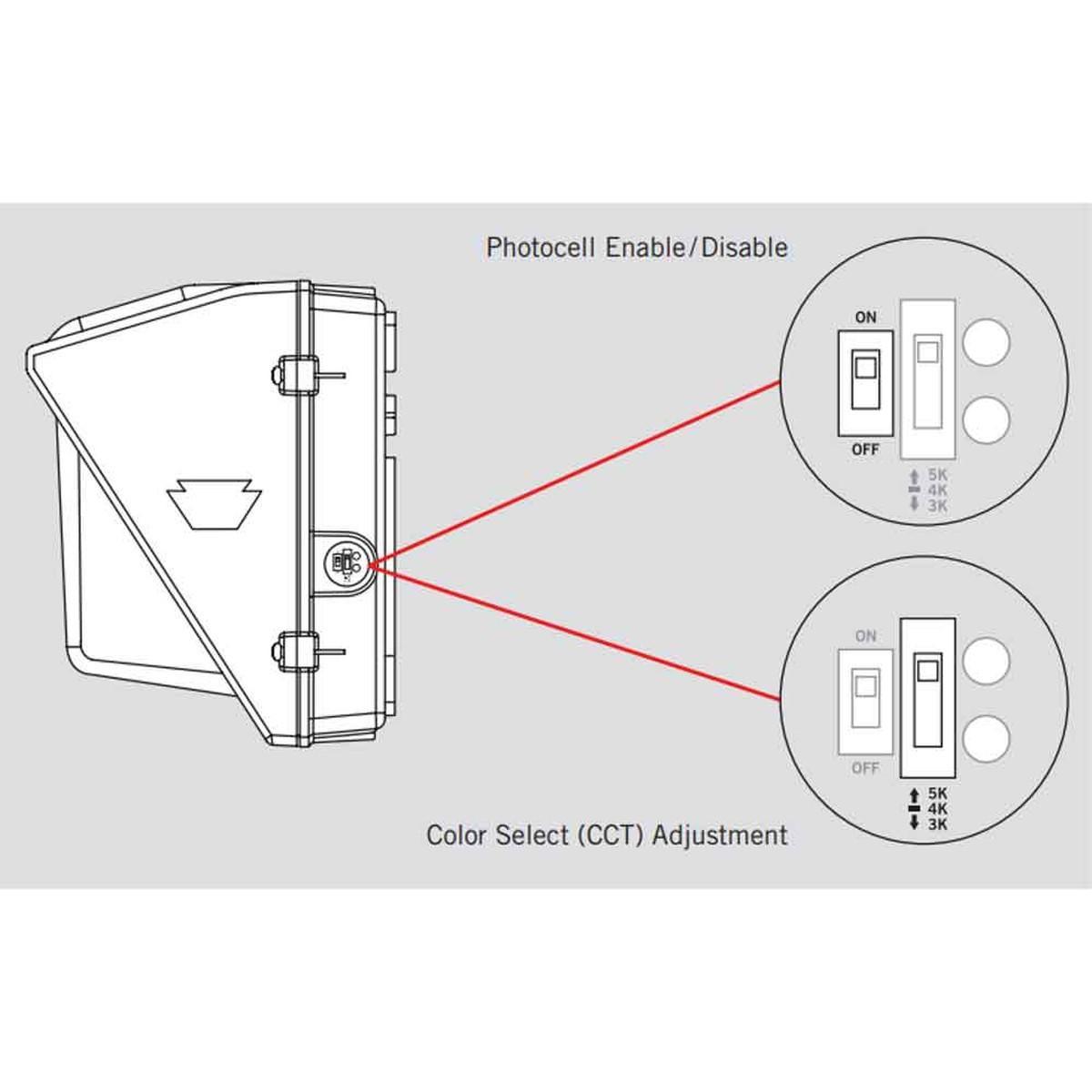 LED Wall Pack With Photocell, 120 Watts, 17860 Lumens, 30K/40K/50K, 120-277V - Bees Lighting