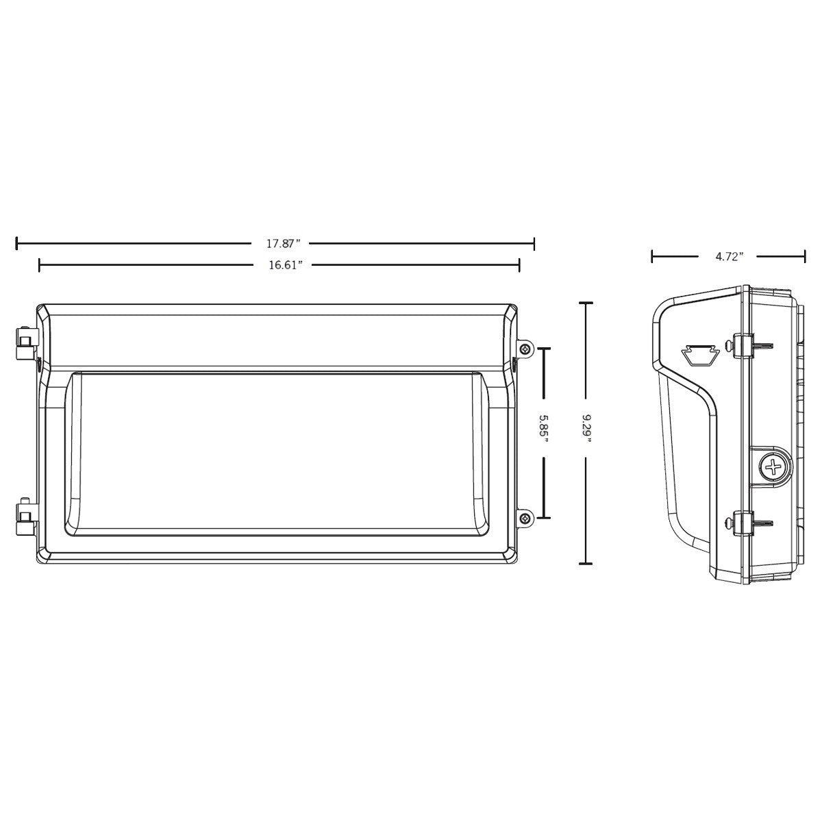 Slim LED Wall Pack, 17100 Lumens, 80|100|120W, 30K|40K|50K, On|Off Photocell, 120-277V