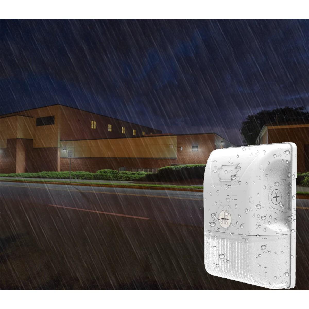 LED Mini Wall Pack With Photocell, 20 Watts, 2700 Lumens, 30K/40K/50K, 120-277V, White Finish - Bees Lighting