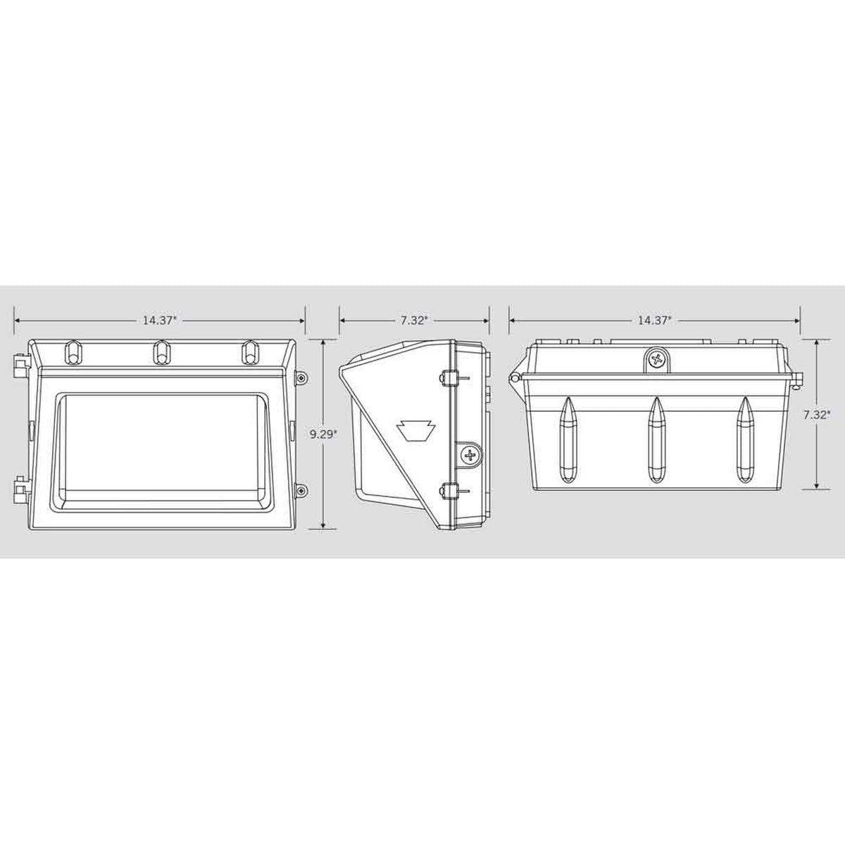 LED Wall Pack With Photocell, 35 Watts, 5460 Lumens, 30K/40K/50K, 120-277V - Bees Lighting