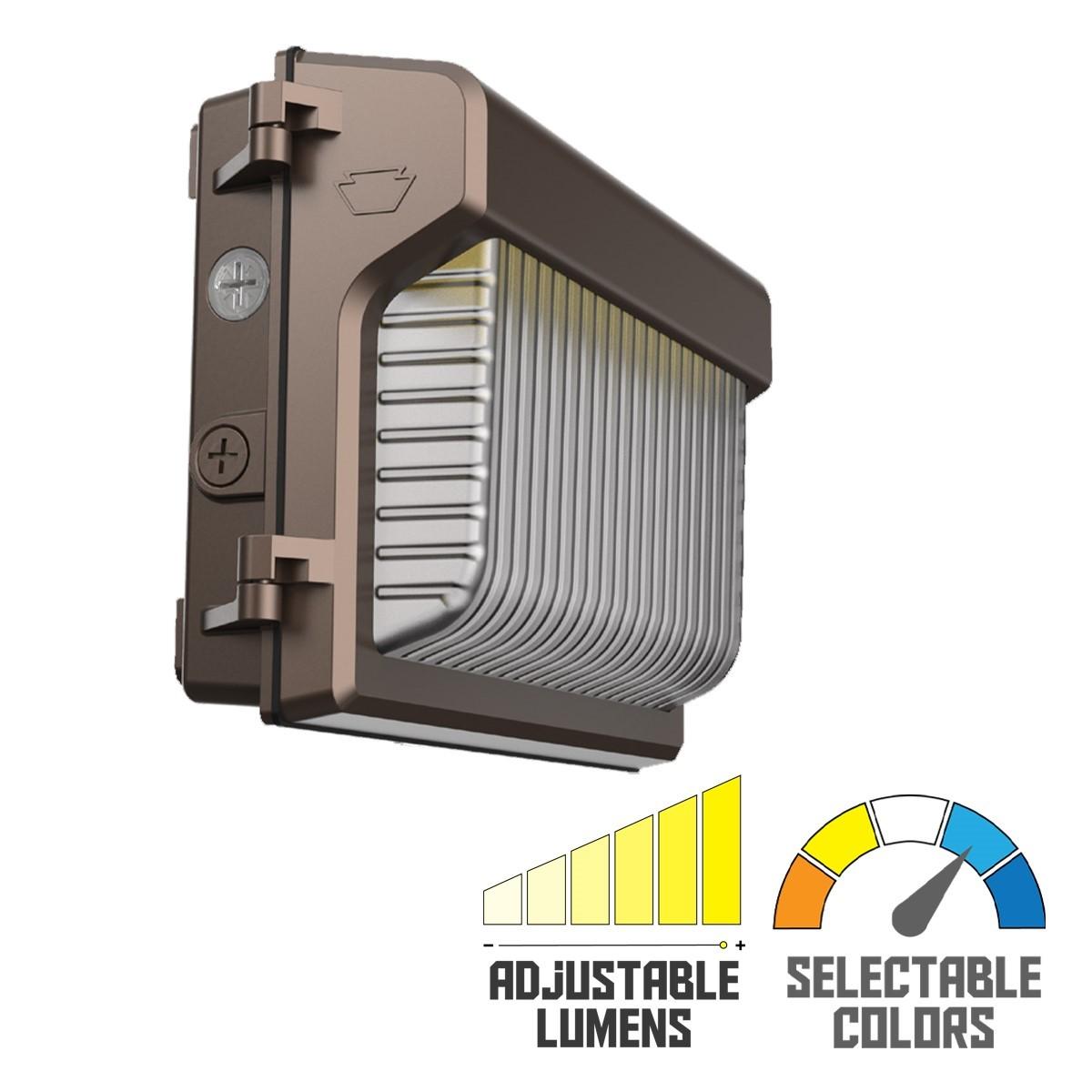 Slim LED Wall Pack, 4600 Lumens, 15|25|35W, 30K|40K|50K, On|Off Photocell, 120-277V