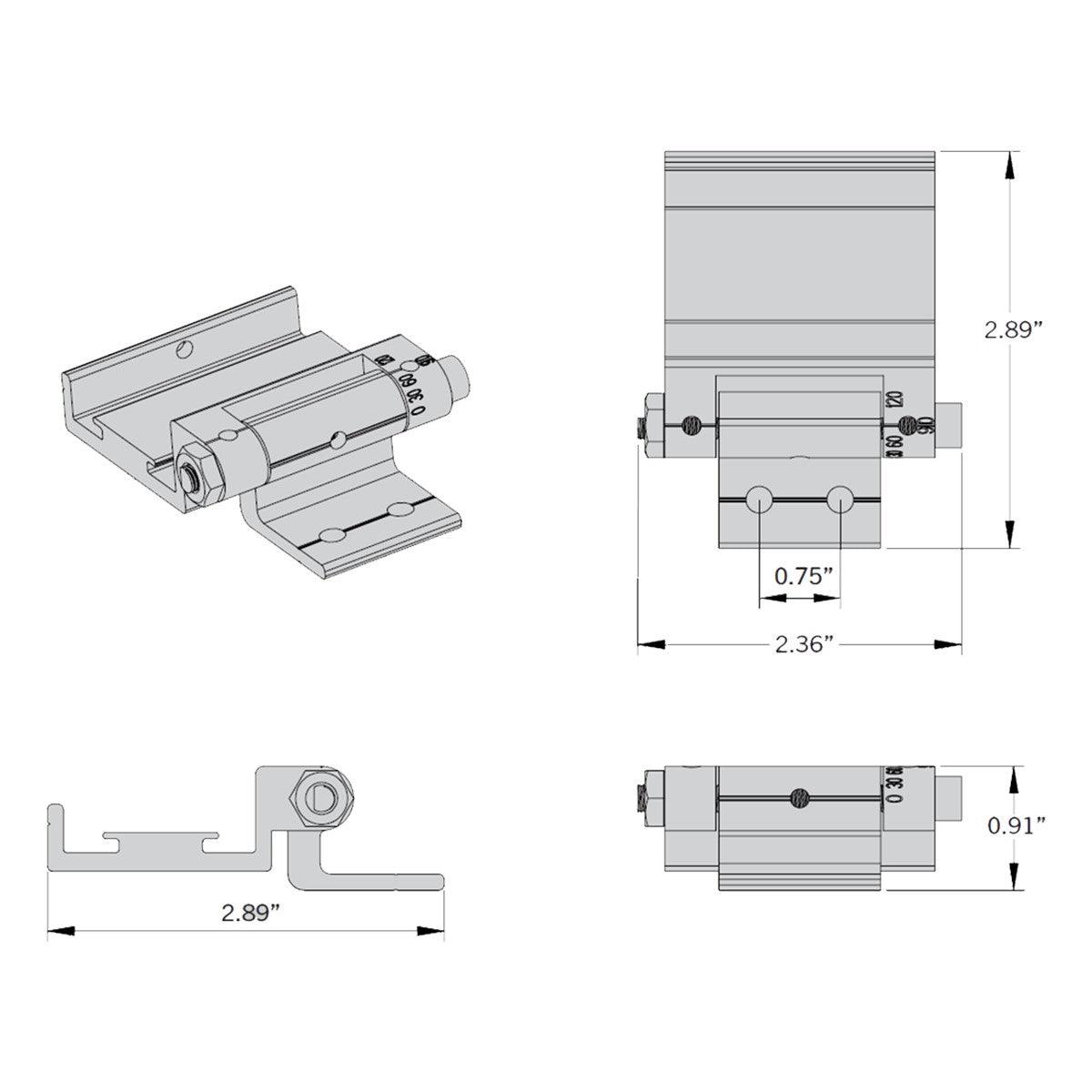 Hinged Bracket Kit For Keystone Wall Washer Series Set of 2 - Bees Lighting