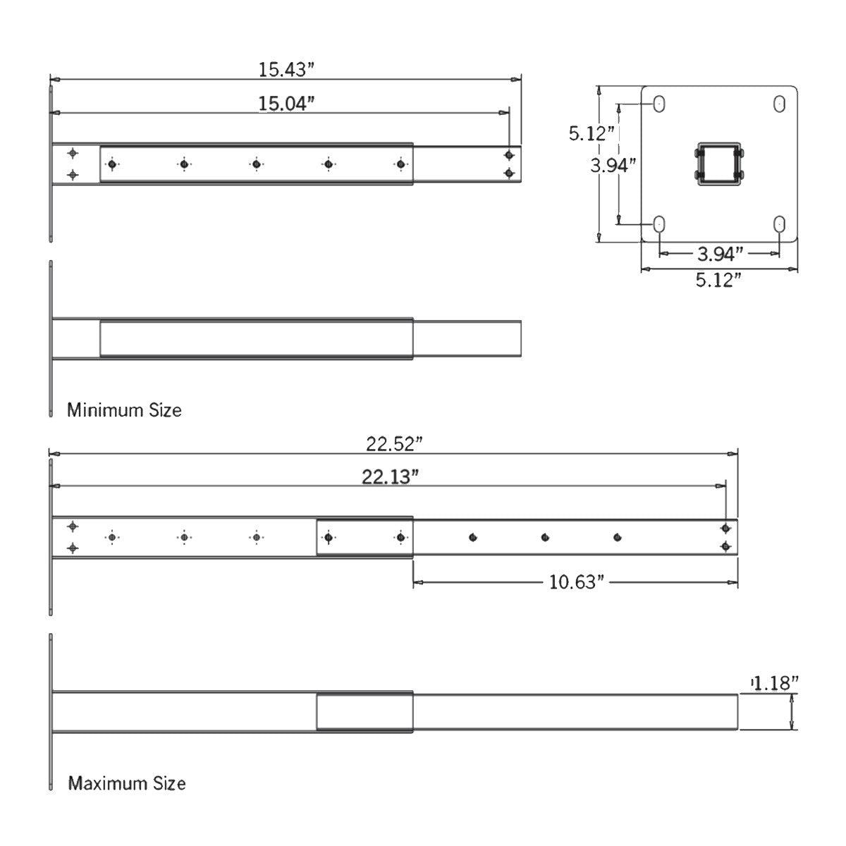 12" to 24" Wall Mount Bracket Kit For Keystone Wall Washer Series Set of 2 - Bees Lighting