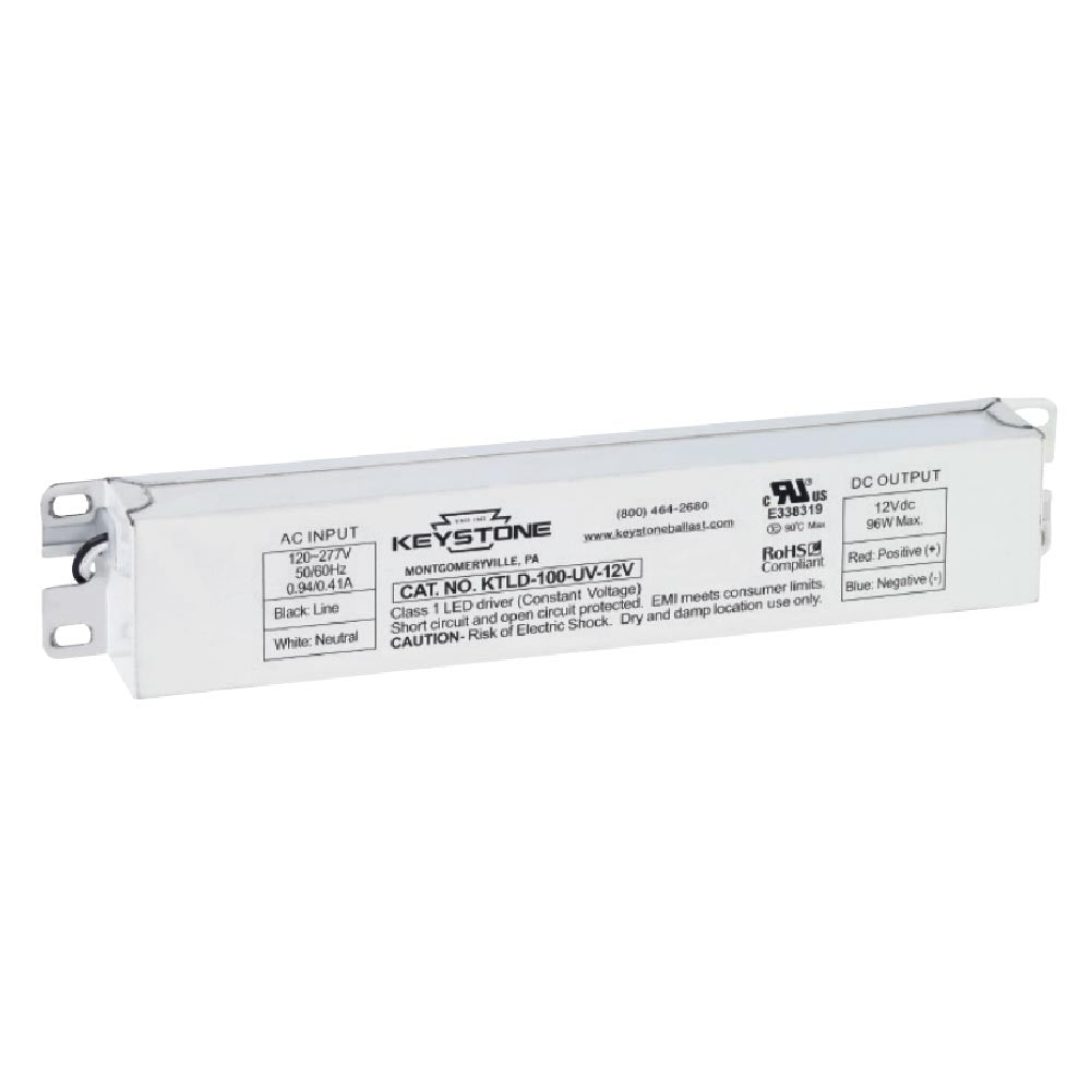 96 Watts, 12VDC Constant Voltage LED Driver, 120-277V Input