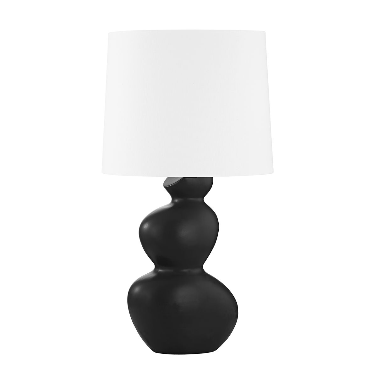 Kingsley Table Lamp Ceramic Satin Black with Aged Brass Accents