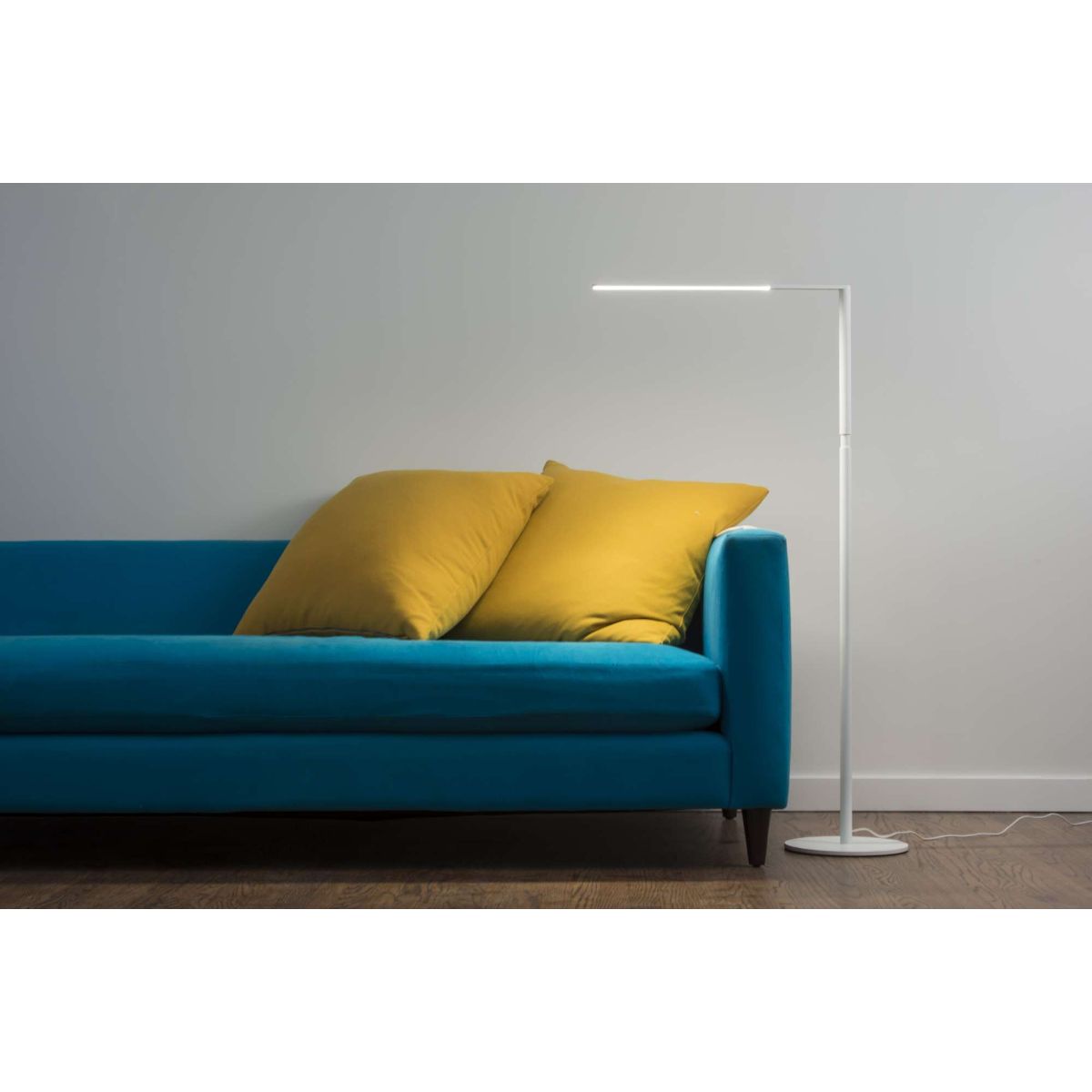 Lady7 Matte White Contemporary LED Floor Lamp with USB Port - Bees Lighting