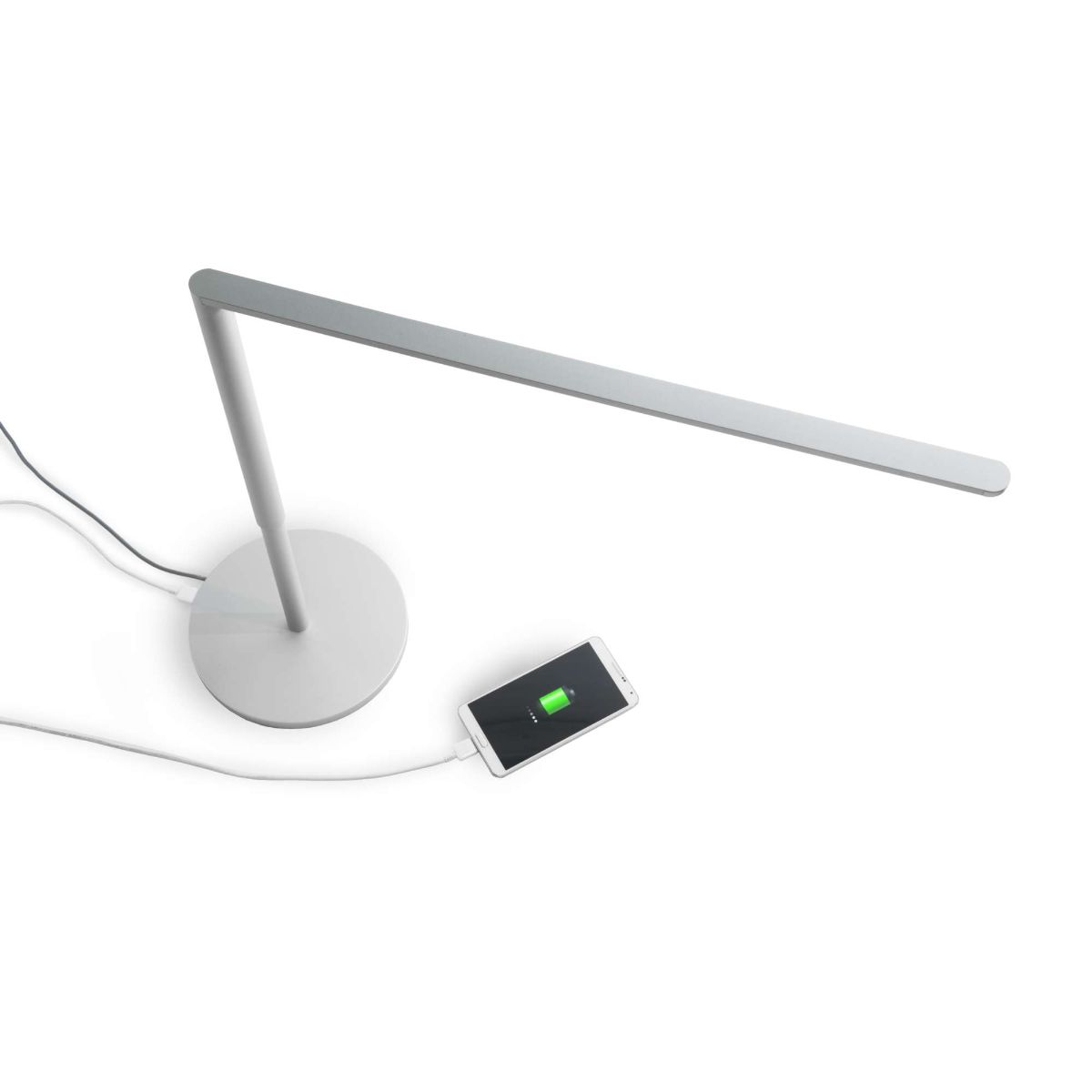 Lady7 Silver Contemporary LED Desk Lamp and USB Port