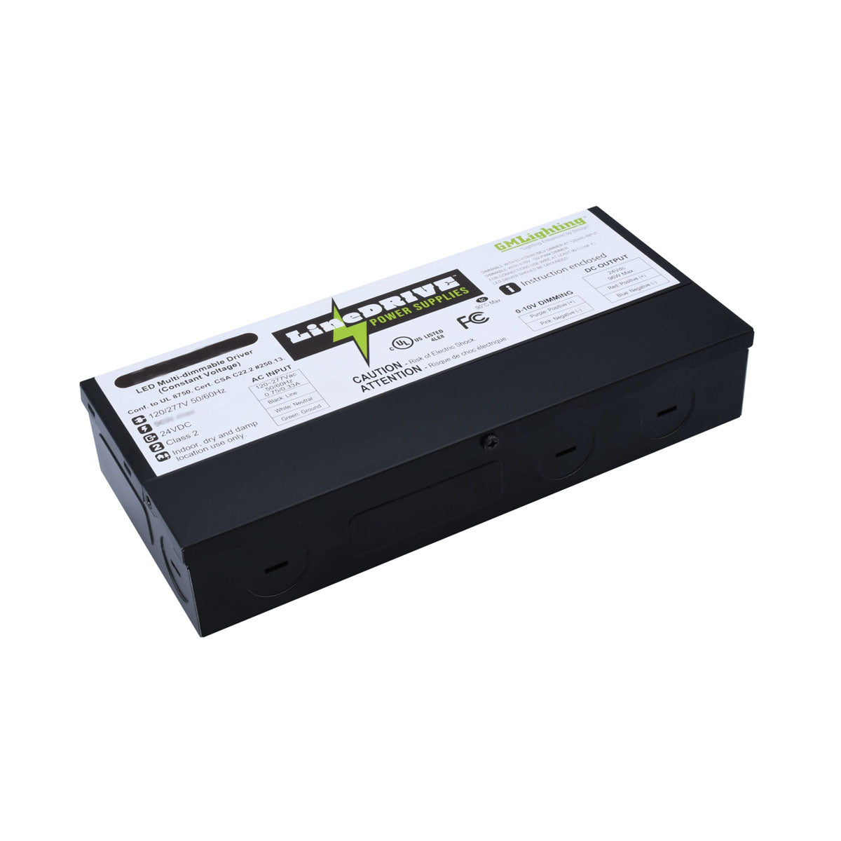 LineDRIVE 60 Watts, 24VDC LED Driver, Triac, ELV, MLV and 0-10V Dimming, 120-277V Input