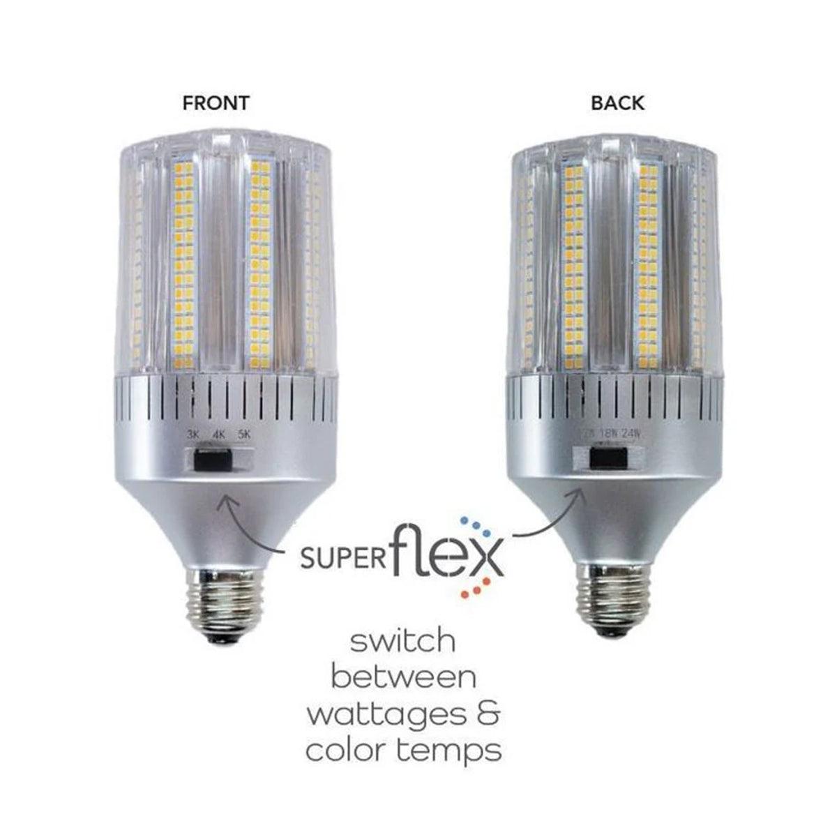 Post Top LED Retrofit Bulb, 12W|18W|24W, 3400lm, Selectable CCT, EX39 Mogul, 120-277V - Bees Lighting