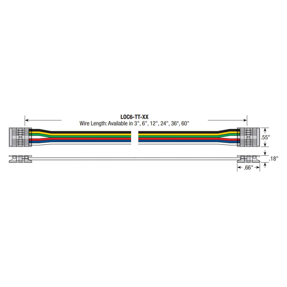 24in. Tape to Tape Connector for LTR-S COB RGBTW LED Tape - Bees Lighting