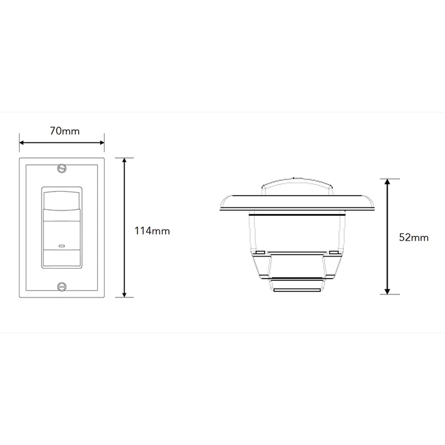 8 Amp Single Pole Occupancy Motion Sensor In-Wall Switch White